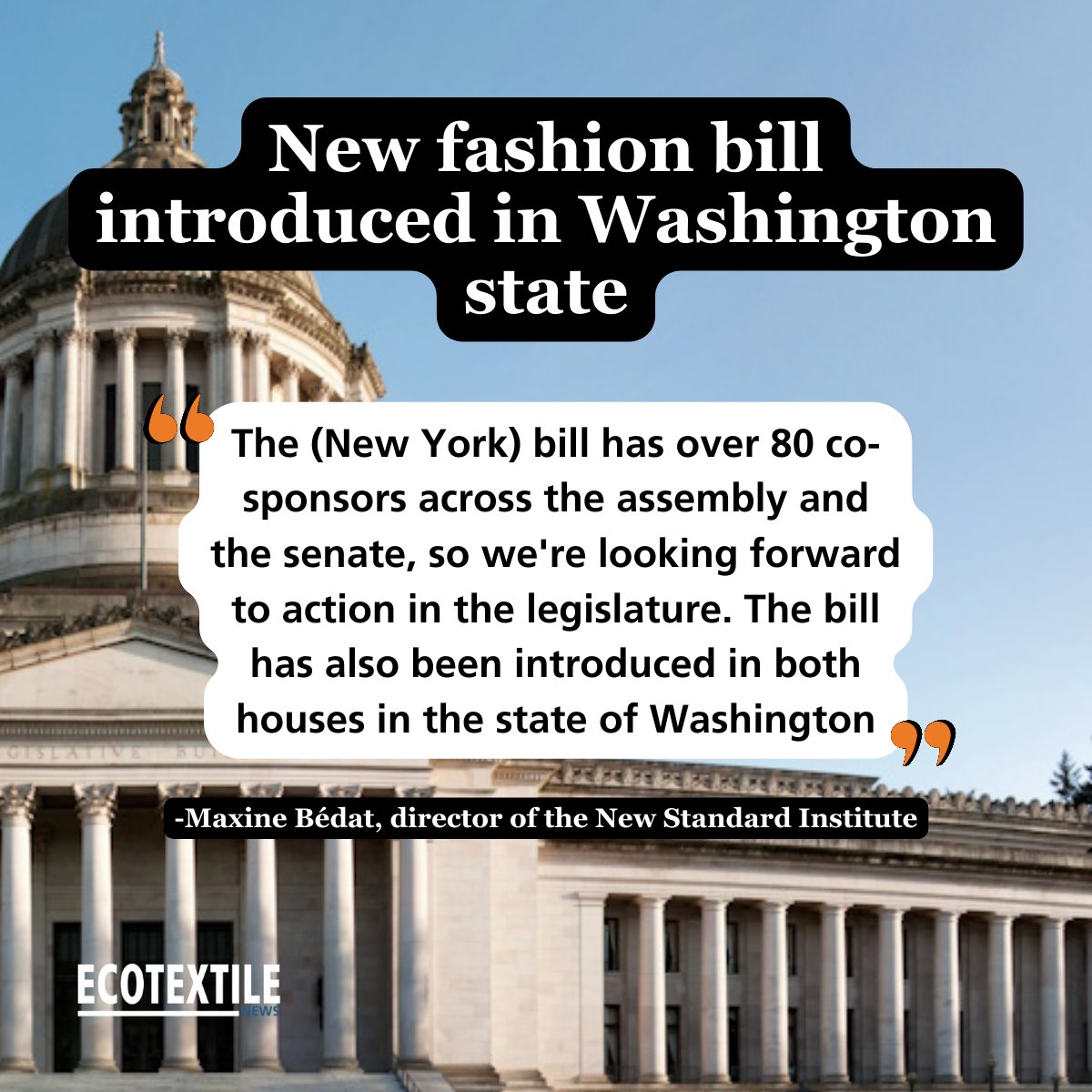 A new bill aimed at holding major #fashion brands to account for their global #environmental and human rights impacts has been introduced in the US state of Washington. Read more 👉 ecotextile.com/2024011531580/…