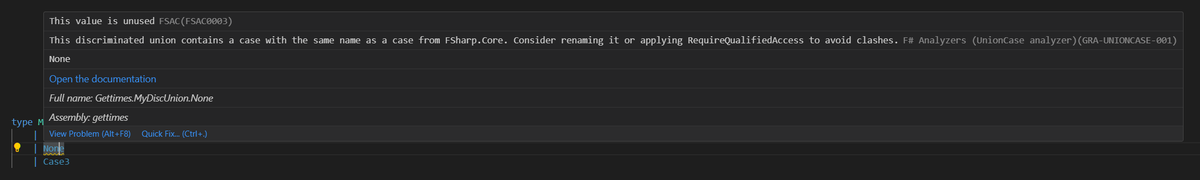 As promised last year, the latest Ionide F# release updates the support for analyzers. Compatible packages are

* ionide.io/ionide-analyze…
* g-research.github.io/fsharp-analyze…

Some analyzers even come with quick fixes.

#fsharp #vscode