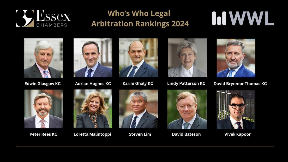 NEWS 🔔 | Chambers is pleased to announce that 10 of our members have been recognized in the Who’s Who Legal’s Arbitration 2024 analysis. 🔗: Read more: rb.gy/ydh7j7 #WhosWhoLegal2024 #ShineWith39 #LegalRankings