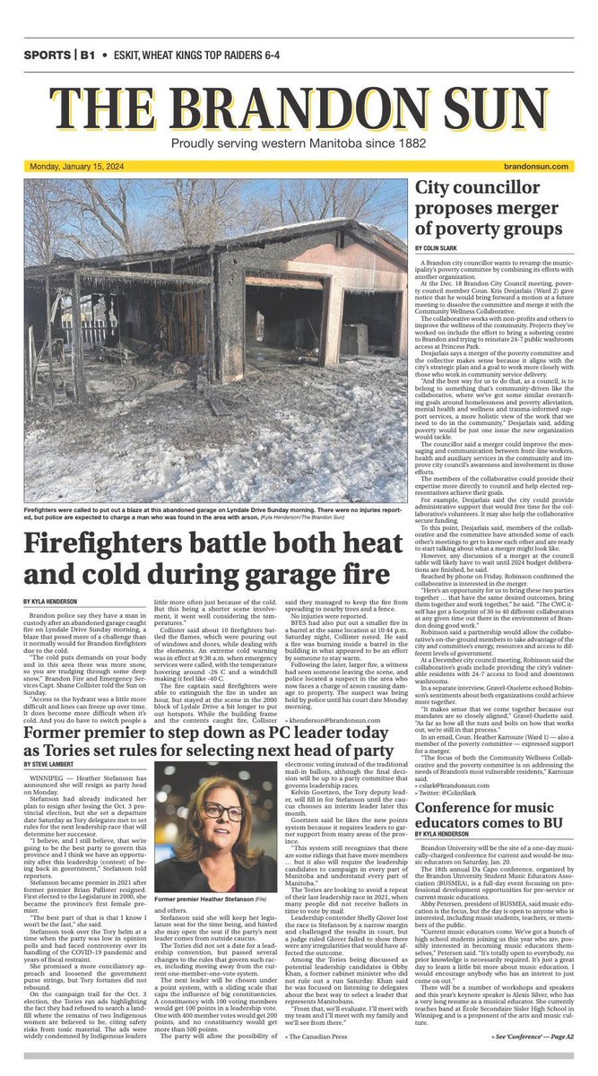thebrandonsun's tweet photo. Good morning! Here is your #FrontPage #bdnmb https://t.co/pprXl6K9pP