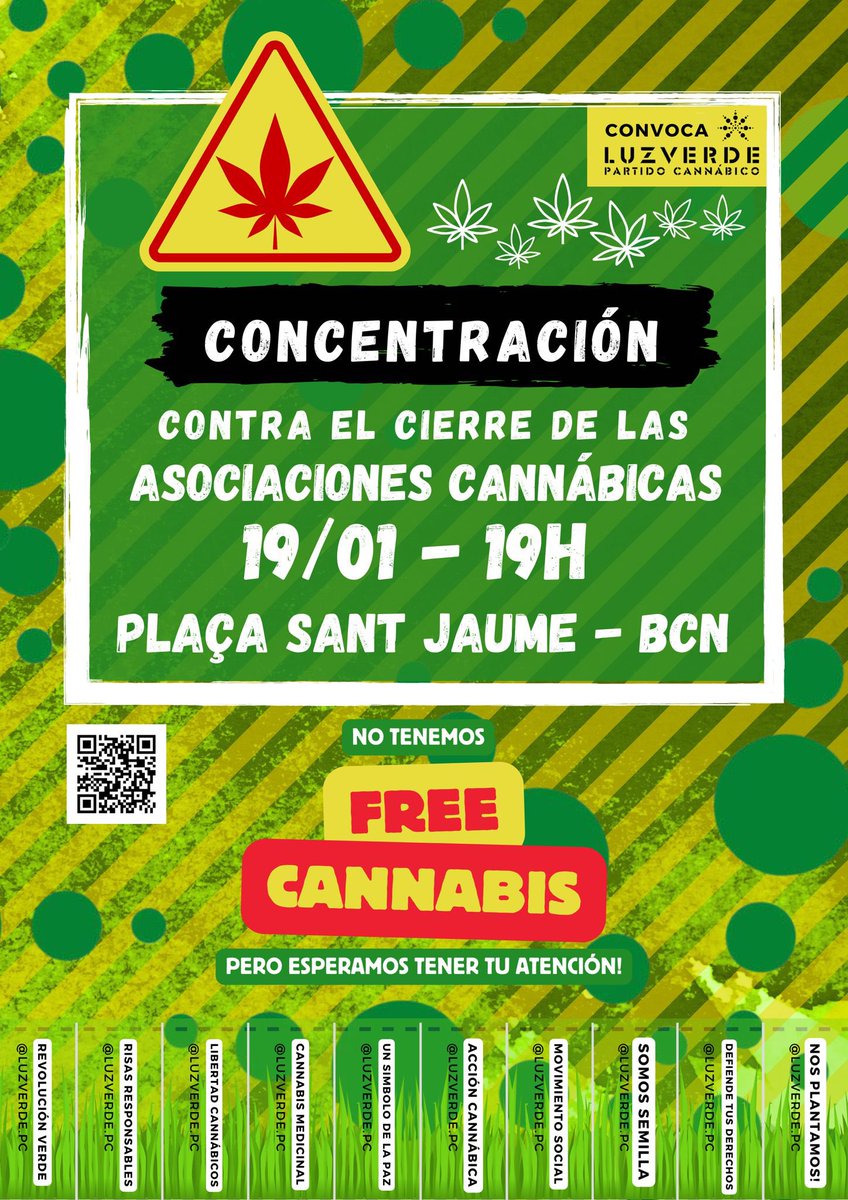 Si perteneces a una asociación cannábica o a cualquier otro colectivo, asociación o entidad, adhiérete o pide que se adhiera al manifiesto de convocatoria de concentración de protesta contra el acoso del Ayuntamiento de Barcelona… (1/4)