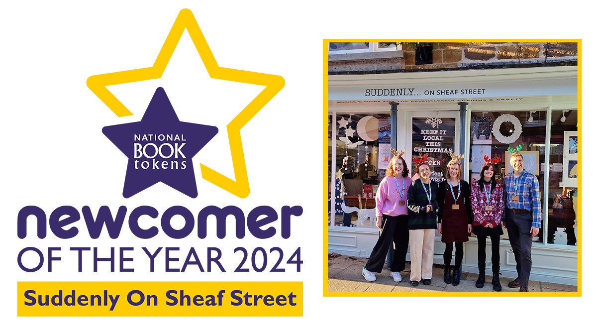 Congratulations to our Newcomer of the Year 2024: Suddenly On Sheaf Street in Daventry! Since their opening last August, this amazing team of booksellers have been delighting local booklovers with gifts, crafts and inspiration. Well done! Find out more: nationalbooktokens.com/national-book-…