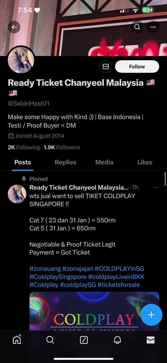 BibiChannie's tweet photo. ❗️❗️SCAMMER❗️❗️

anyone who wants to buy chanyeol fancon in malaysia tickets, please don't buy from him/her https://t.co/wJLJ5DzGLl