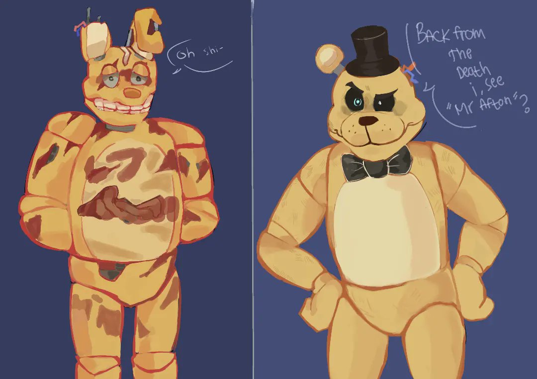 cloudwhisp12's tweet photo. Y-know what they wants 
.
.
Trap him in hell 
#Williamafton #goldenfreddy #springtrap #FiveNightsAtFreeddys #fnafart #fnaffanart #Memes #Random #freadbear https://t.co/2jaqPtvJOC