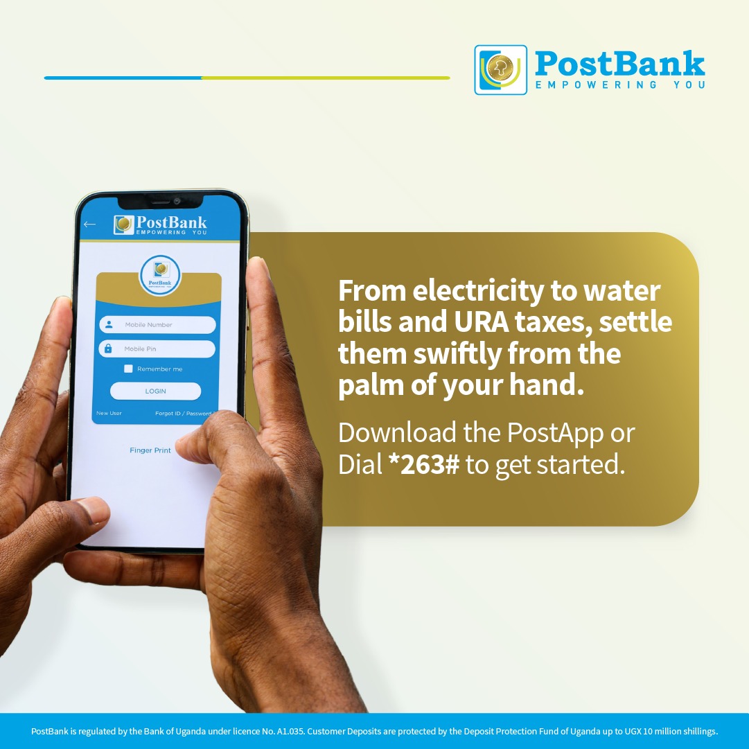 pearlbank_ug's tweet photo. Say goodbye to queues and late payments! With PostApp or *263#, handle your utility bills and tax payments stress free. Keep life running smoothly!
#Easy #Bills #Payments #PostApp #SmartBanking #MobileBanking #YourSuccessOurStory https://t.co/WYIXBLkpuK