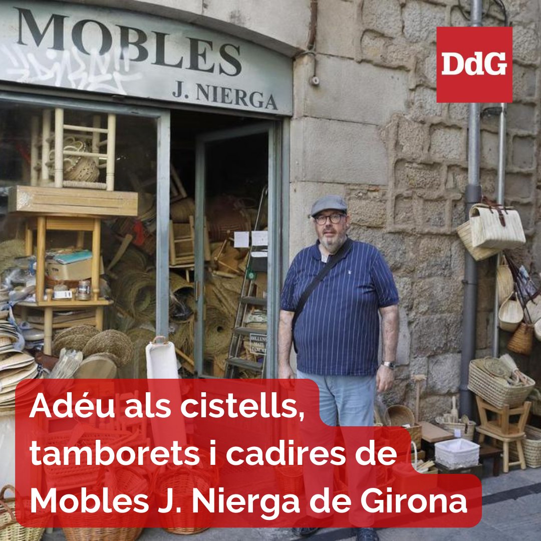 🪑 La icònica Mobles i complements J. Nierga va obrir les portes dilluns per últim cop després de setanta anys en actiu. El lloguer va vèncer al ja antic encarregat de la botiga, Joan Nierga, i no el va poder renovar. De moment no ha transcendit que s’hi ubicarà