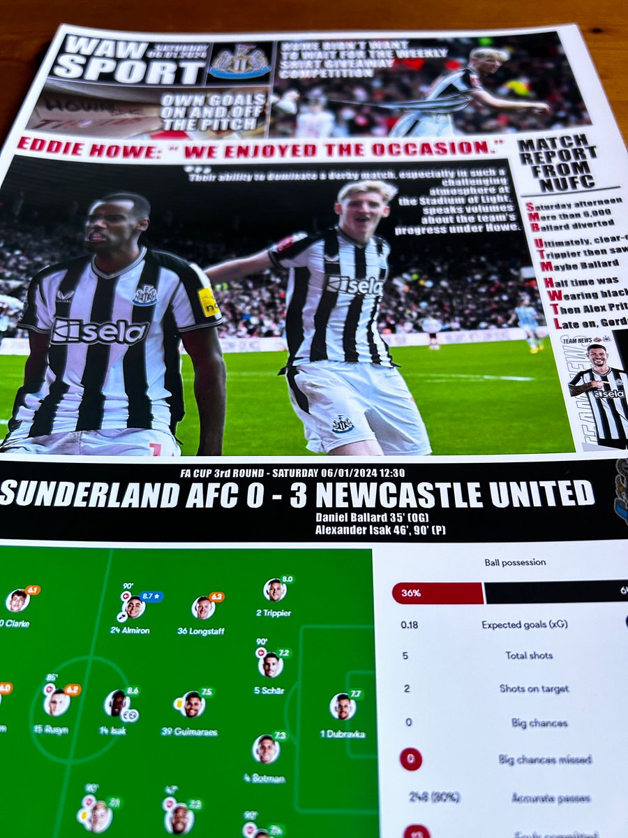 WAWSPORT (@wawsportprints) on Twitter photo Re live @nufc Fa Cup 3-0 win over Sunderland, with this class A4 Print. etsy.me/3vKNsF6 via <a href="/Etsy/">Etsy</a> #nufc #facup #magicofthecup #isak Re live @nufc Fa Cup 3-0 win over Sunderland, with this class A4 Print. etsy.me/3vKNsF6 via <a href="/Etsy/">Etsy</a> #nufc #facup #magicofthecup #isak