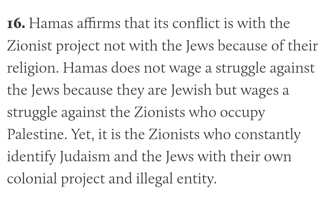 RedmauFive's tweet photo. @AaronWorthing @alecsgrrr @groovejoy_GRTV @HeidiBachram @metpoliceuk If you change the meaning of words then anything can be true. 

It's repeated throughout the charter that their conflict is with the Zionist occupation, not the Jewish population. https://t.co/zDvikFUQut