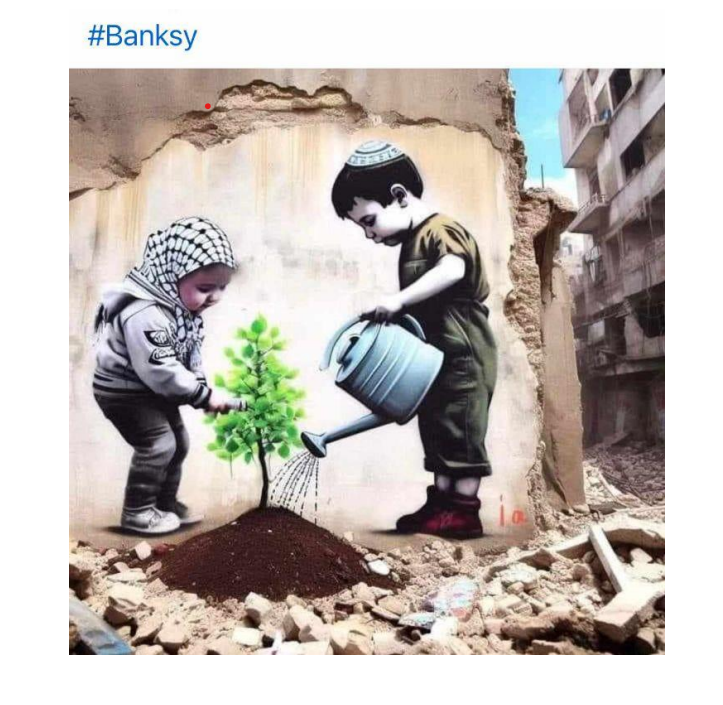 FrankFrick's tweet photo. Ein wenig Hoffnung von #banksy https://t.co/yj1MR9ANf8
