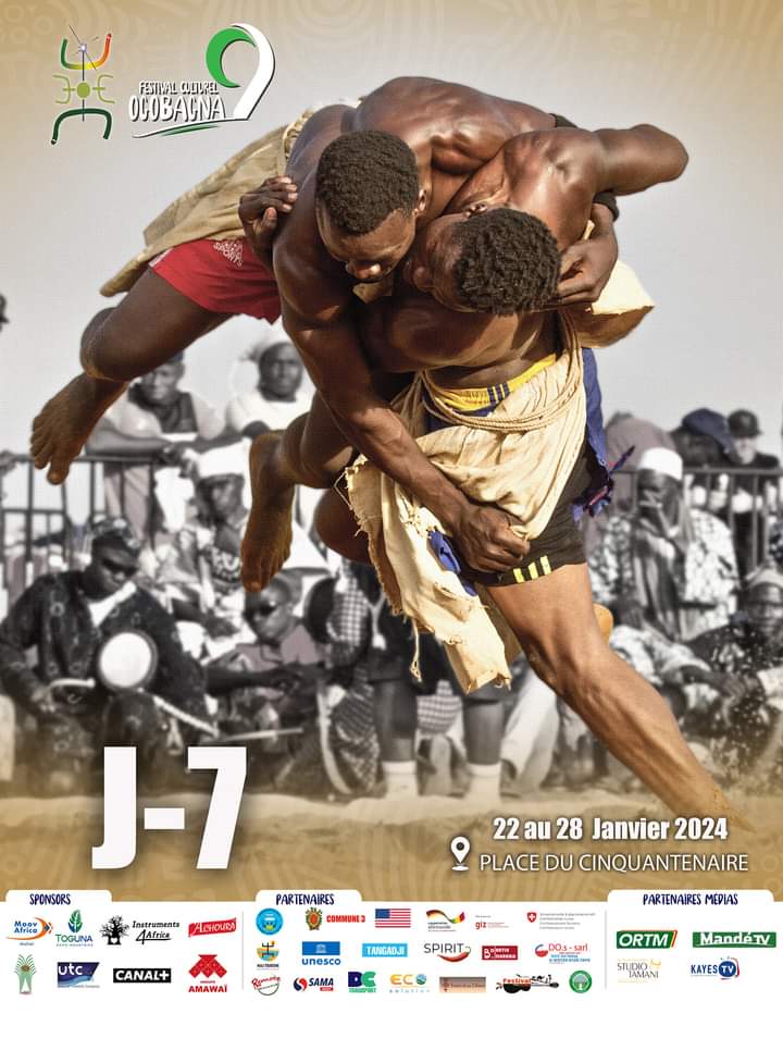 DogonFestival's tweet photo. Qui sera le #Balamba de cette année? Jour J-7 de l'un des plus grands rendez-vous culturels du #Mali, le Festival Culturel #Ogobagna qui se tiendra du 22 au 28 Janvier 2024 à la place du cinquantenaire de #Bamako. #cohésionsociale #culture #Luttetraditionnelle #sport https://t.co/zV5CiZOndt