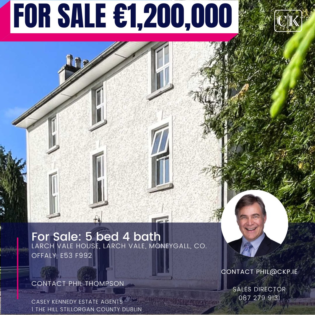 CKP_limited's tweet photo. 💼 For Sale

📍Larch Vale House, Larch Vale, Moneygall, Co. Offaly, E53 F992

🏡 5 bedrooms, 2 bathrooms

🔎 Discover what else is available at https://t.co/eT9T5oJbcu https://t.co/HrUcpk59ye