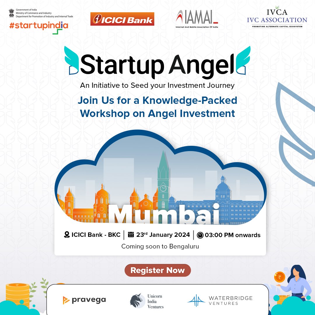 Join us in #Mumbai for an immersive #angelinvestment workshop, designed to enhance your knowledge and expand your horizons.

Secure your spot: bit.ly/3SB1pza 

#StartupAngel #StartupIndia #IndianStartups #Entrepreneurship #DPIIT #StartupWorkshops #StartupInvestment