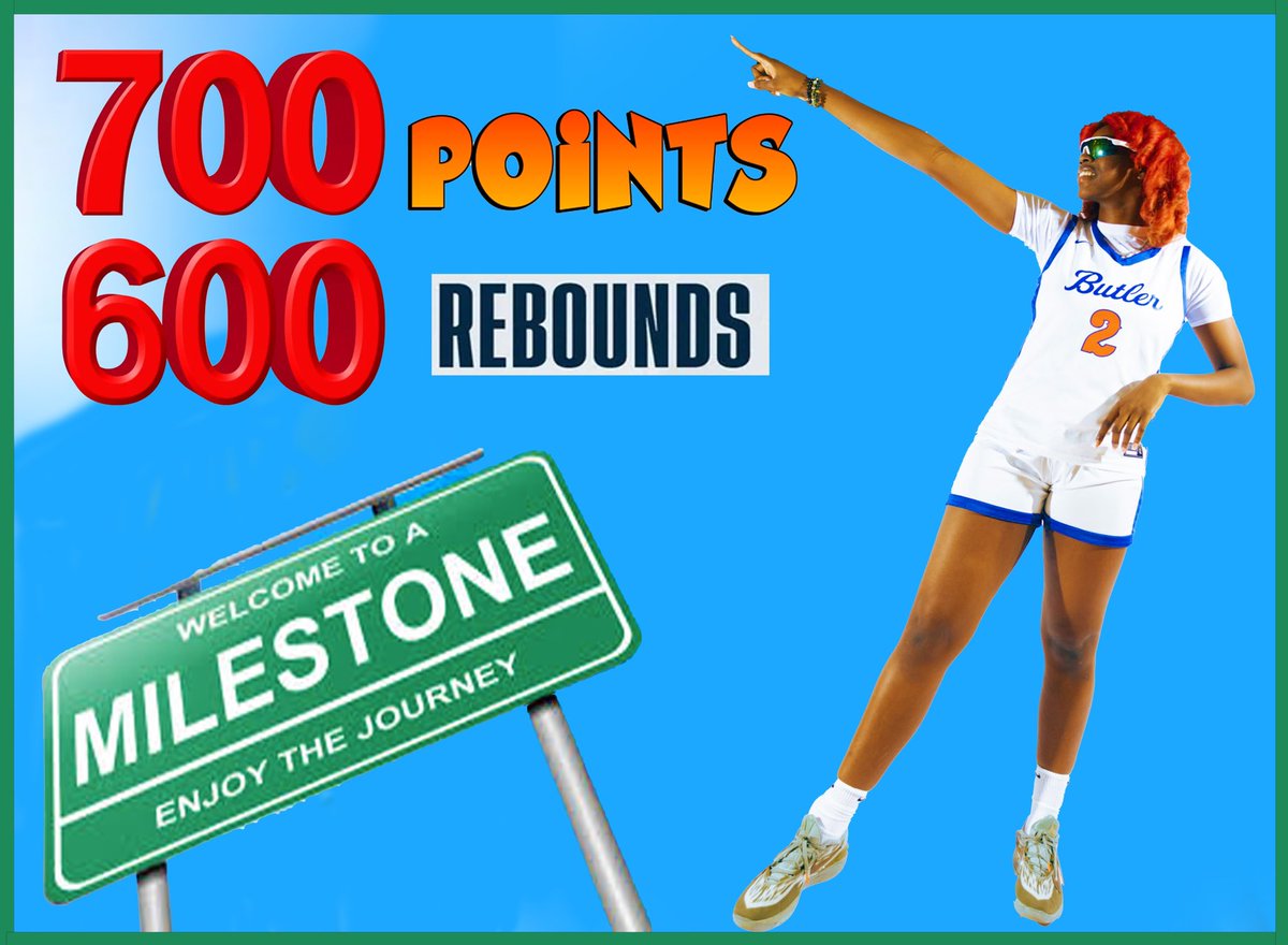 Recently, Sereniti achieved some MILESTONES &amp; we want to celebrate them.

Over 700 Points Scored
Over 600 Rebounds Secured 

Most impressive - this was done during a 14 game freshmen Covid season &amp; only playing 23 games junior year because of injury.

Let’s FINISH STRONG @renni2x