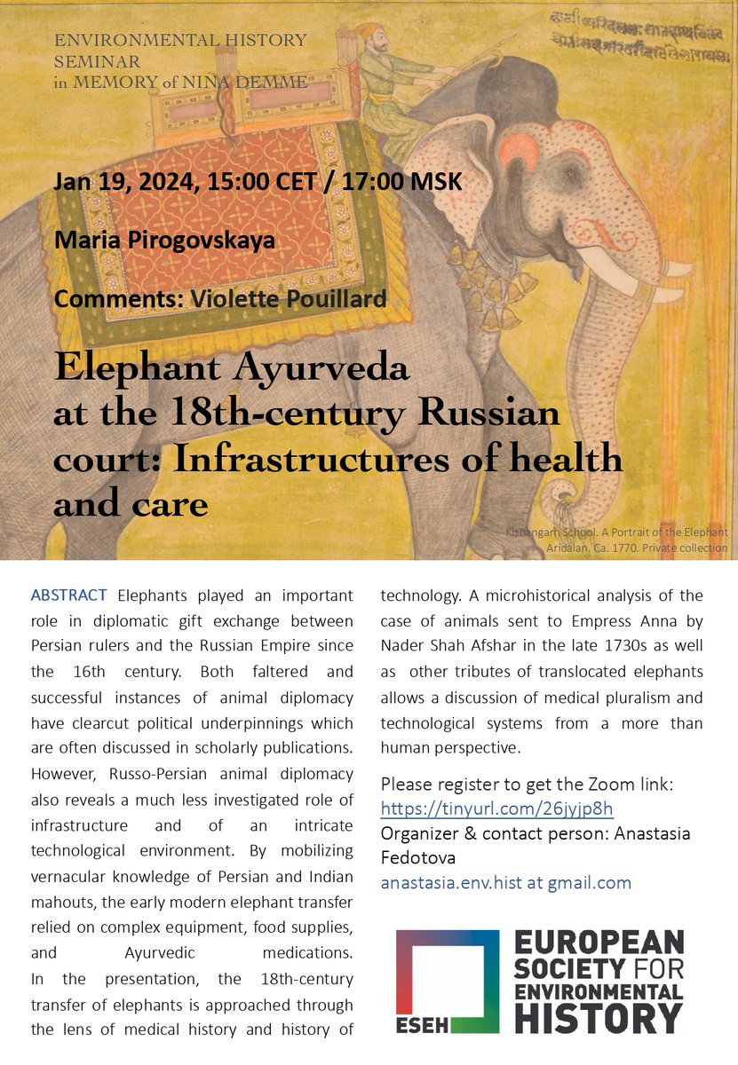 🦣Register for the forthcoming seminar in Soviet and Russian #envhist ! #animalhistory