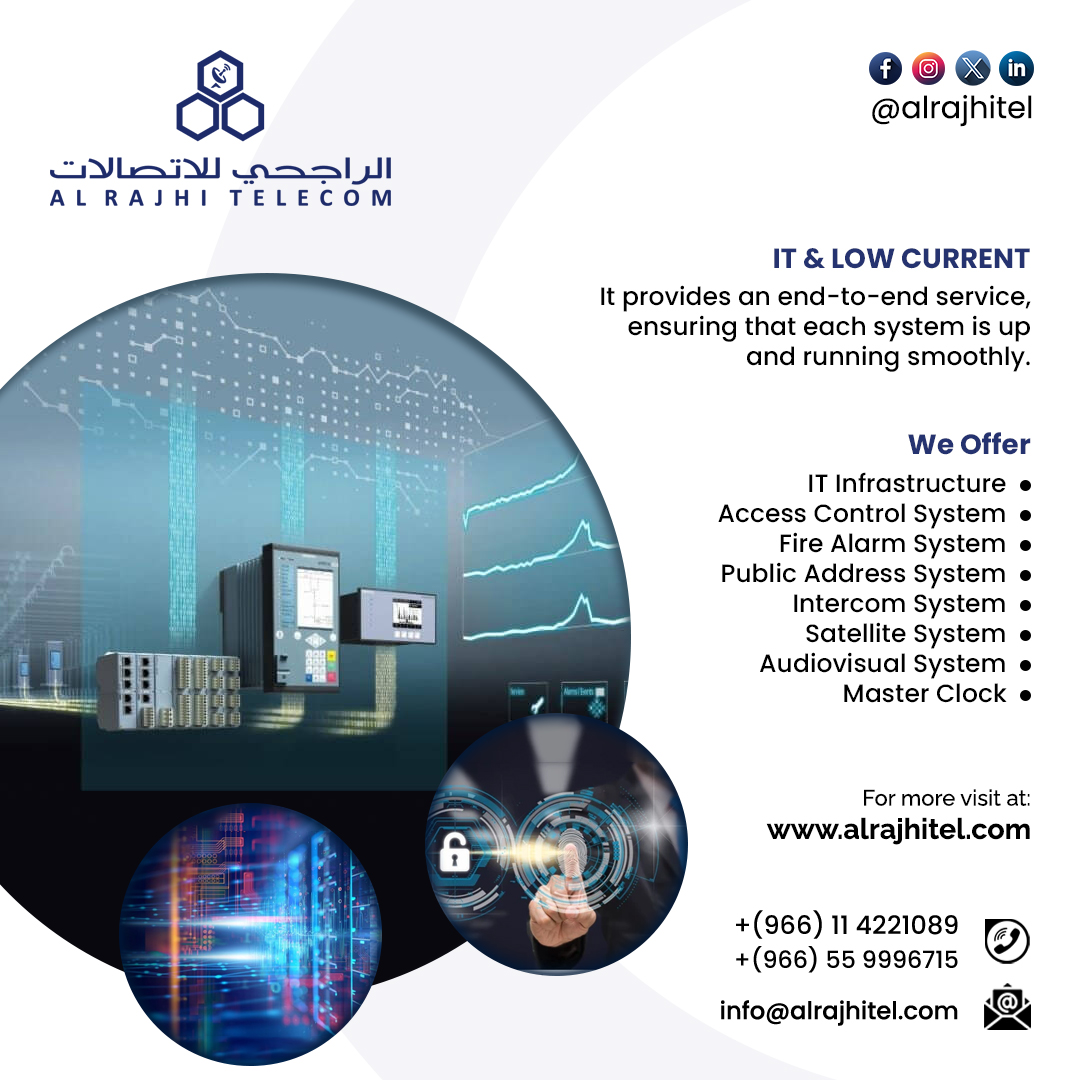 alrajhitel's tweet image. Get an end-to-end Services related to IT &amp;amp; Low Current System @ alrajhitel.com

#informationtechnology #lowcurrentsystems #2023 #vision #vision2023 #vision2030 #technology #it #cybersecurity #tech #computerscience #programming #business #coding #innovation #software