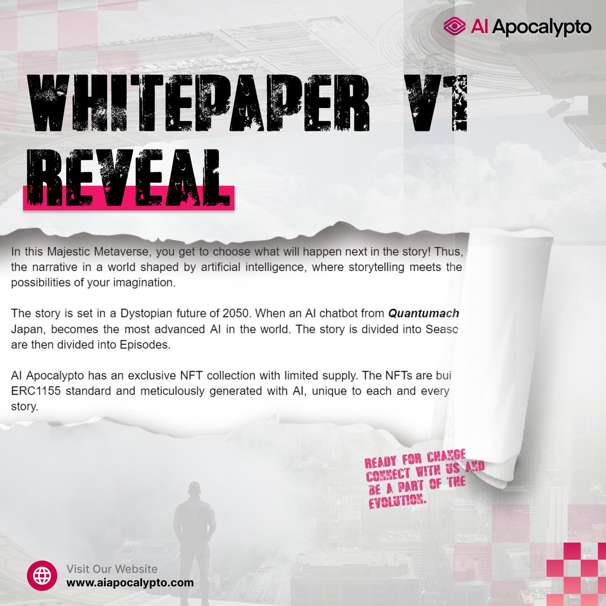 Exciting news! 🚀 

We're thrilled to unveil the Whitepaper V1 of <a href="/AIApocalypto/">AI Apocalypto</a>.

Dive into the future of AIverse with us! 💪

Link in Comment Below 👇

#AI #NFT #Metaverse