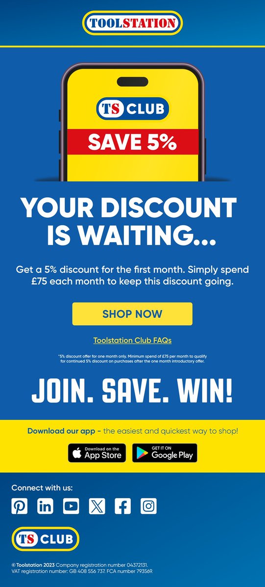 InsightDIY's tweet image. .@ToolstationUK launches loyalty club offering customers a 5% discount insightdiy.co.uk/news/toolstati… #loyalty #loyaltyprogramme #loyaltydiscount #homeimprovement #diy #trade