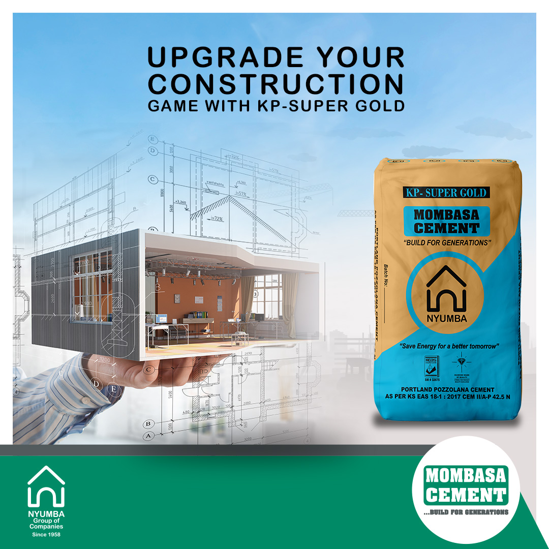 MombasaCement's tweet photo. Strong and durable, the perfect choice for all your construction needs.
With KP-Super Gold, your construction projects will be as solid as a rock - and just as durable!
Place an order today!
#NyumbaCement
#BuildWithNyumba #JengaNaNyumba https://t.co/QvZxCUeVSB