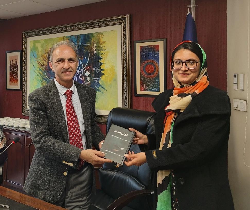 NYCCC_PK's tweet photo. Asrar Ayub, Disaster Management Specialist, @PakistanADB consultant,and author,presents his book to the CEO of NYCC, M Umair Mufakir, GS Maham Shabir,and Legal Advisor Anosha Hasin. This gesture symbolizes shared insights and serves as a bridge between literature and leadership. https://t.co/Tn8fvKyXZ5