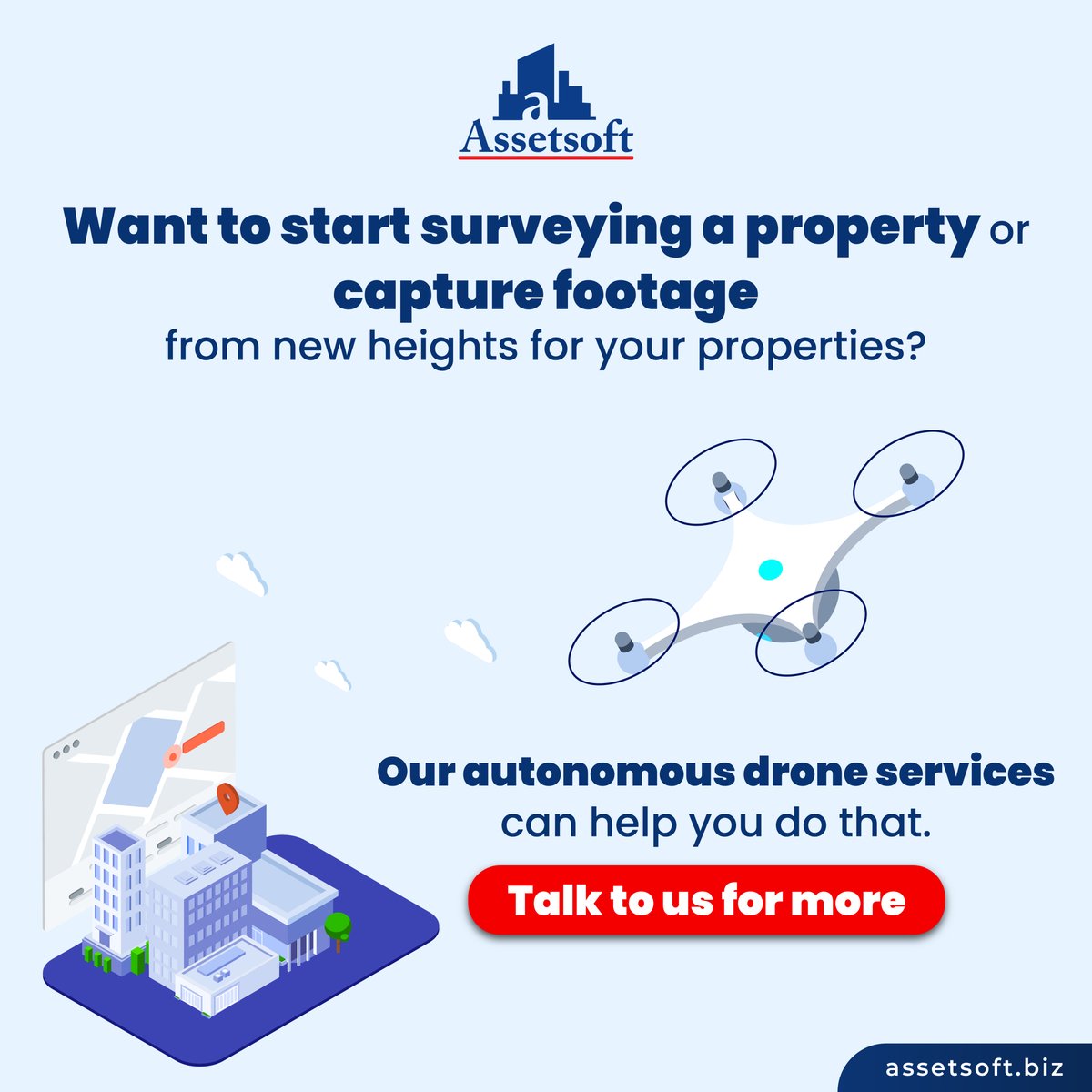 Our Autonomous Drones are revolutionizing real estate inspections and surveys. Experience efficiency like never before! ➡️ Learn More at zurl.co/nQAb #Assetsoft #AutonomousDrones #PropTech