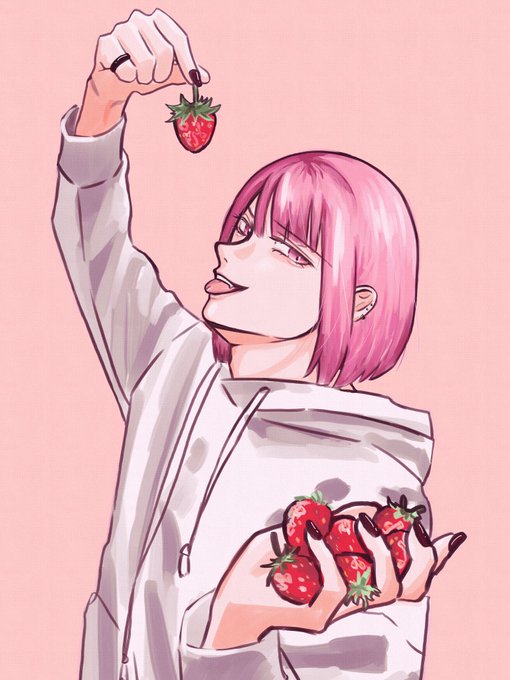 いちごの日。#いちごの日  おかっぱ男子。 全反応巡回&気になった方はフォロバさせていただきます。 #art #illustration #イラスト #一次創作