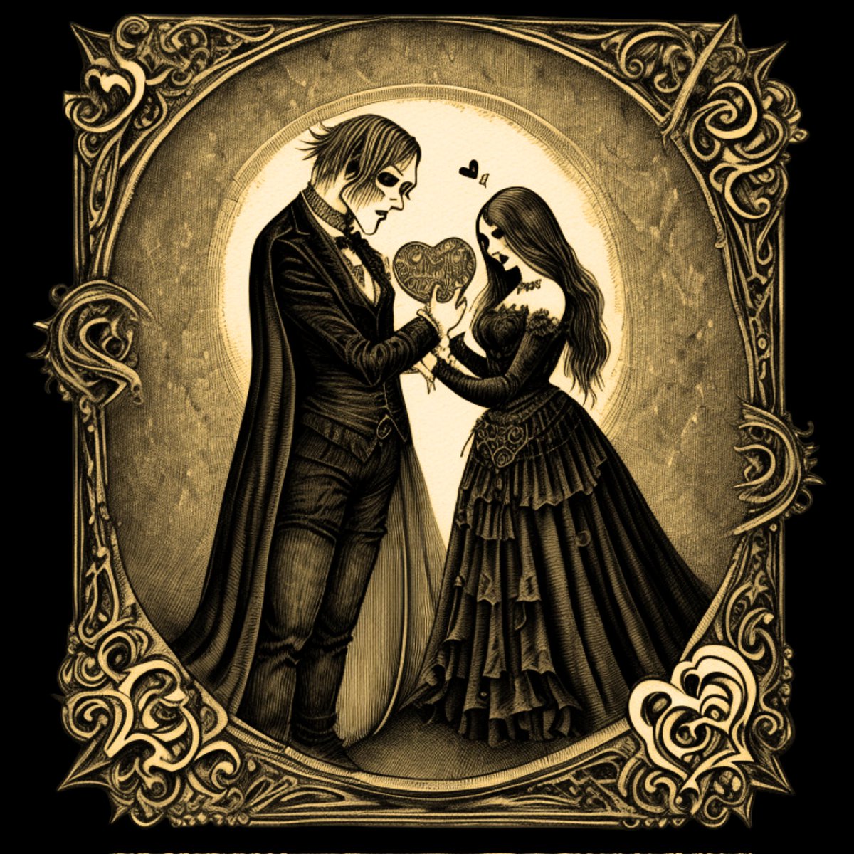 Monster romance...🖤🖤🖤
#monsterromance #darkvalentines #gothiclove #darkfantasy #darkromanticism #alteredai
#lovers #darkromance #ValentinesDay #heartsentwined #victoriangothic #Victorianlovestory
