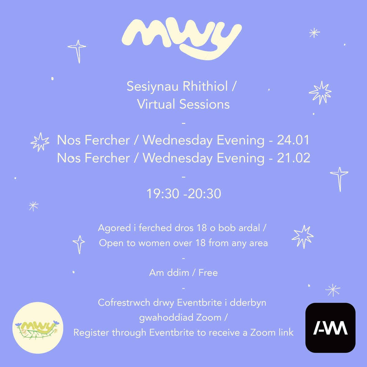 Sesiynau Rhithiol <a href="/Mwy_i_mi/">Mwy</a> 💫

Ymunwch â <a href="/YnyrIola/">Iola Ynyr</a>, <a href="/niawj/">Nia Wyn Skyrme</a> a <a href="/sioned_medi/">Sioned Medi Evans</a> i fod yn greadigol mewn gofod digidol, diogel. 

Ionawr 24 neu Chwefror 21

Cofrestrwch nawr:
amam.cymru/mwy/sesiynau-r…