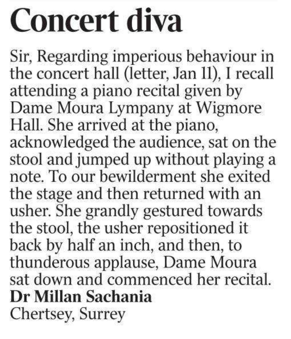 My letter on the legendary Moura Lympany published in <a href="/thetimes/">The Times and The Sunday Times</a> today, 15 January 2023⬇️