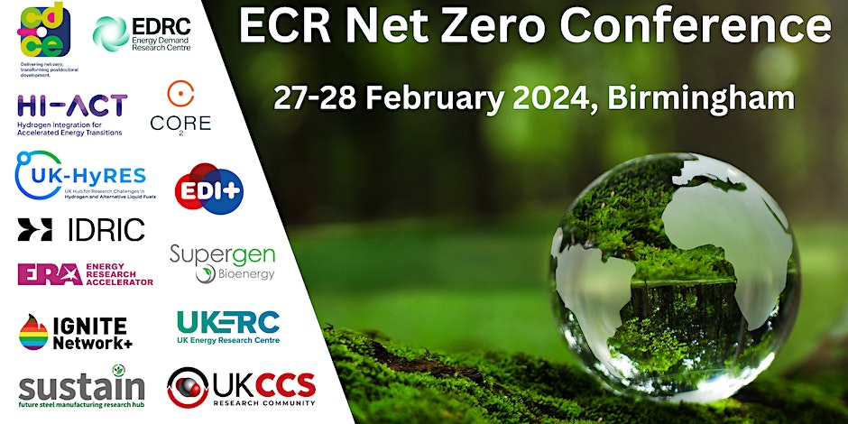 📢ECR Net Zero Conference 2024 - bookings now open!🥳
On 27-28 Feb in Birmingham, early career researchers working on net zero projects across the UK will come together to network, share knowledge and build a collaborative community. Reserve a place now: bit.ly/3NYA9Hp