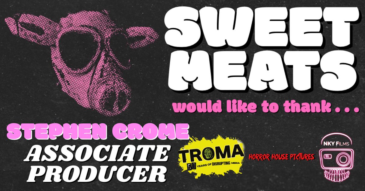 RickyGlore's tweet photo. THANK YOU for snagging an Associate Producer credit for our film SWEET MEATS!

Perks still available here:
https://t.co/zue1HL739g

#horrormusic #horrormovies #indiehorror #comedyhorror #horrormusical #troma #tromaville @HorrorHousePics @Troma_Team @DemonScarNYC https://t.co/ExjbJg8RIb