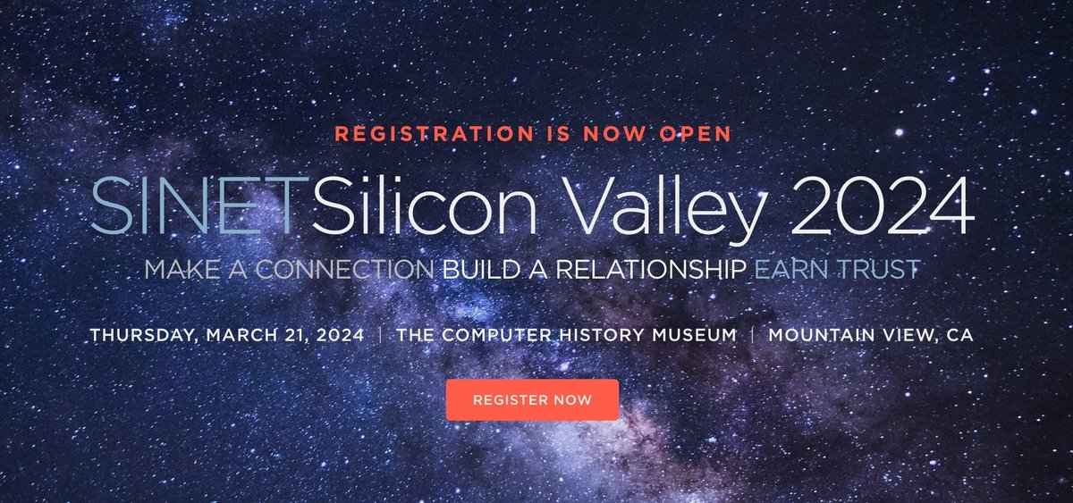 SAVE THE DATE #SINETSilicon Valley, March 21, 2024 <a href="/ComputerHistory/">Computer History Museum</a>- Registration is now open, <a href="/SINETconnection/">SINET</a> #CISO #CyberSecurity #GenAI #ransomware #supplychain bit.ly/3tDdQjD