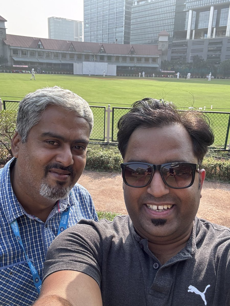 With good friend <a href="/karhacter/">Amol Karhadkar</a> at BKC ground last week, watching Mumbai-AP Ranji Game. Mumbai won by 10 wickets today.