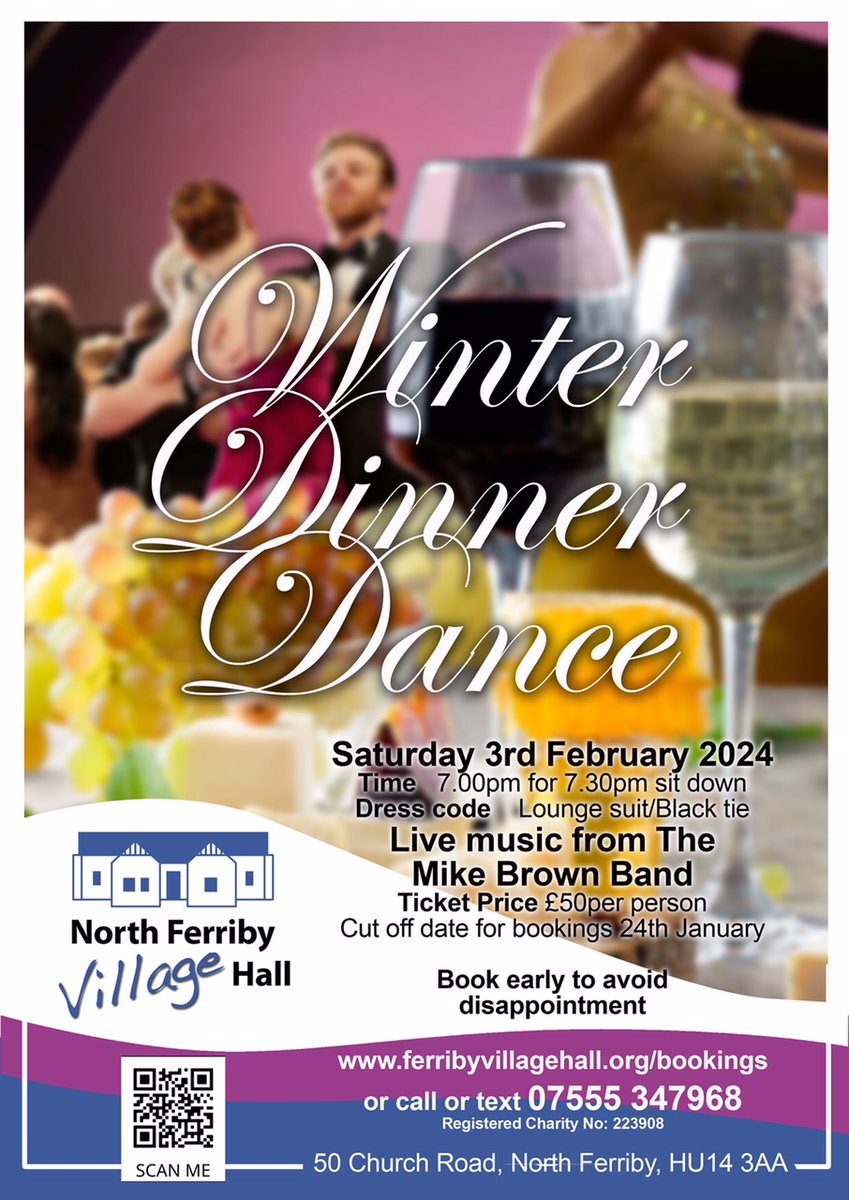 FerribyLive's tweet photo. We still have some tickets available for our Winter Dinner Dance on Saturday 3rd February. Please book them quickly though (and at latest by 24th January) as we have to confirm numbers to our gourmet caterers. It's going to be a fabulous evening https://t.co/nUXdvDGLM6 https://t.co/A1NITrNKz7