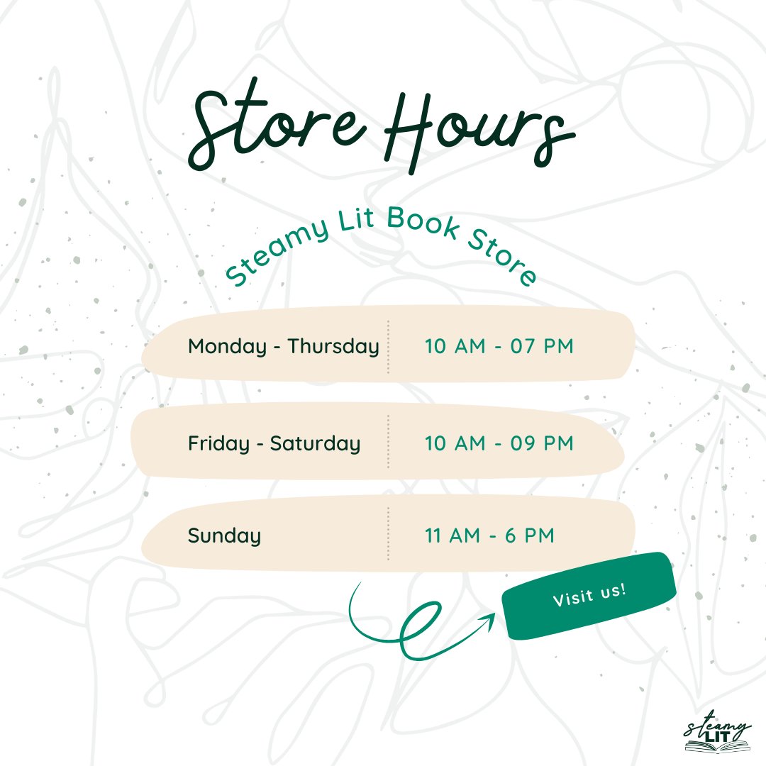 Our official store hours! We hope you can come and visit Florida's first romance only book store!
Located: 161 NE 2nd ave, Deerfield Beach, Florida 33441