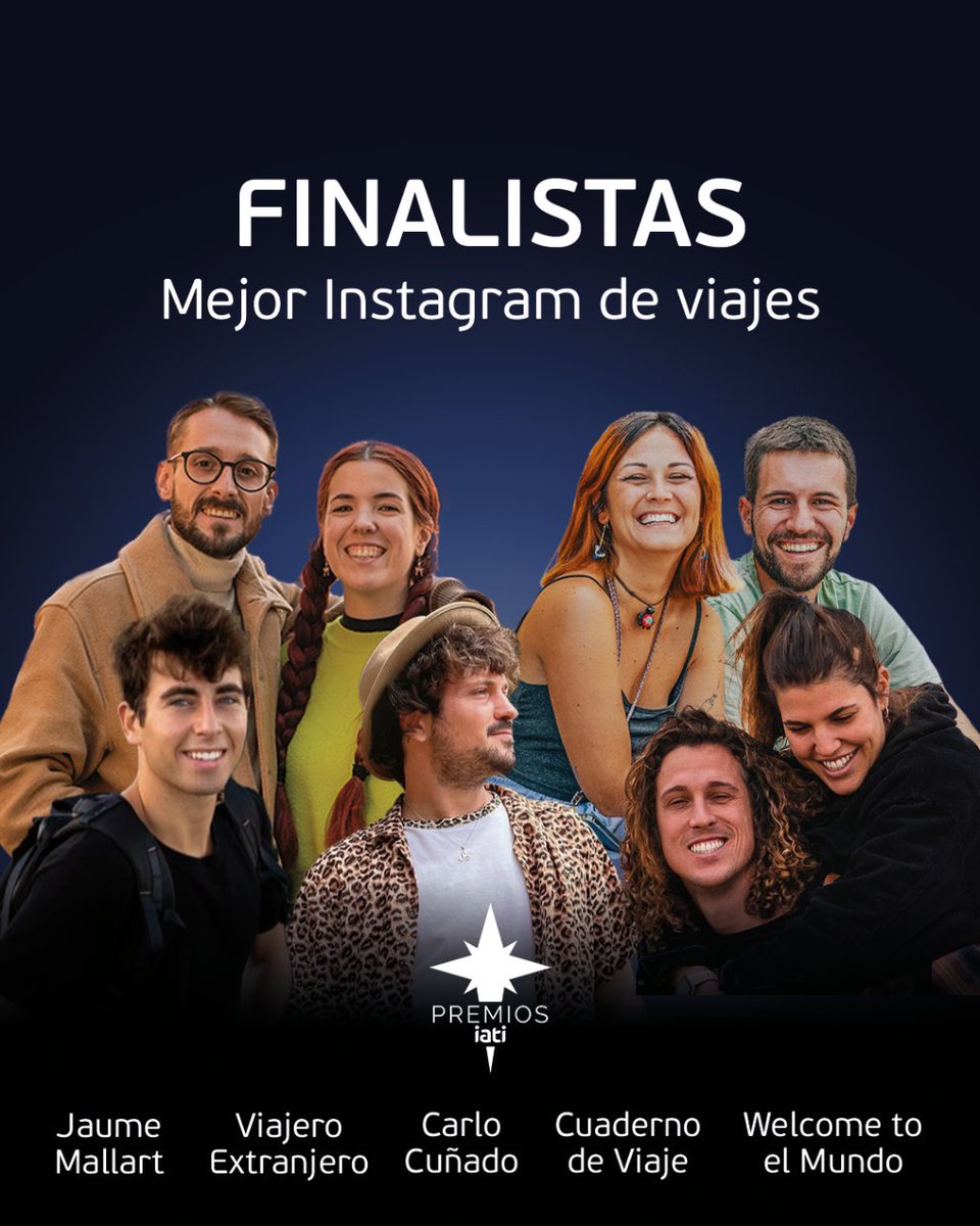 FINALISTAS DEL PREMIO IATI AL MEJOR INSTAGRAM DE VIAJES 2024 📸🏆

🌟 Welcome to el mundo
🌟 Cuaderno de viaje
🌟 Jaume Mallart
🌟 Viajero Extranjero
🌟 Carlo Cuñado

¿Cuál de estos 5 finalistas se llevará el premio? ¡Esto está que arde! 💥🔥

#PremiosIATI #fitur