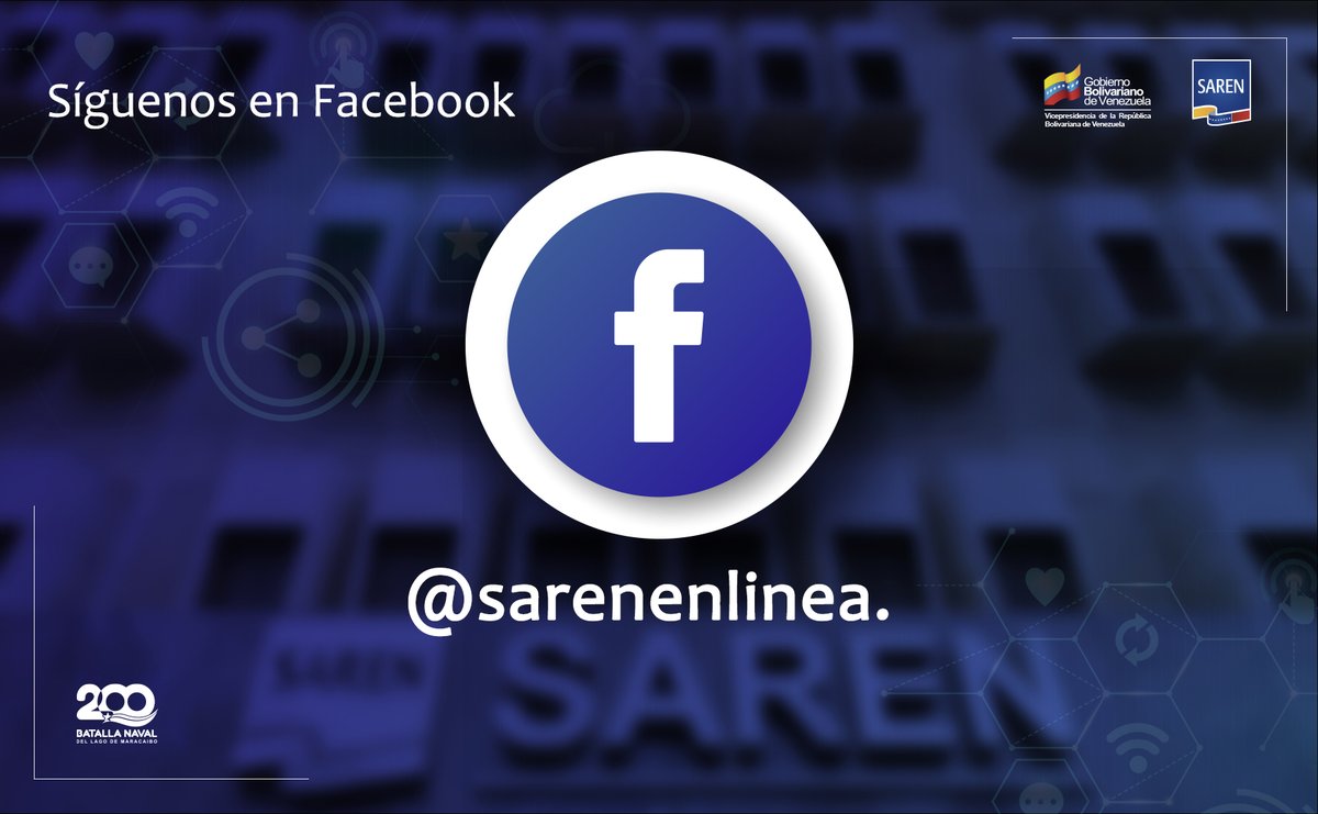 Nos encontramos en #Facebook como: “SarenEnLinea.” ¡Síguenos y encontrarás más información! #15Ene #MensajeAnual