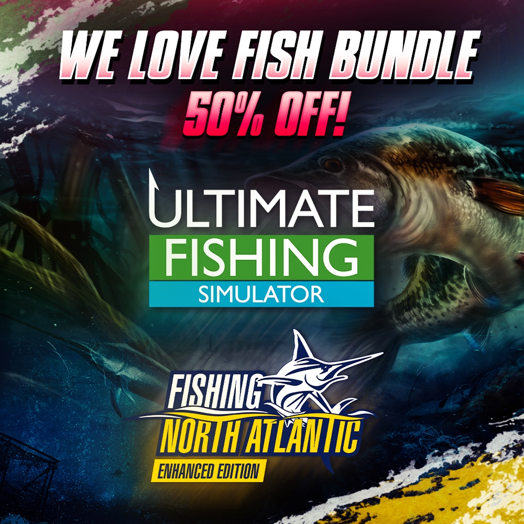 UItimateFishing's tweet photo. Snag 50% off and cast into adventure with games beloved by thousands! 'Fishing: North Atlantic' from @MiscGames 

and 'Ultimate Fishing Simulator' have docked together for an epic bundle. Get both, hook, line, and sinker for endless fishing fun!

https://t.co/hrO9auXhOk

#fishing https://t.co/yhxNDCRy48
