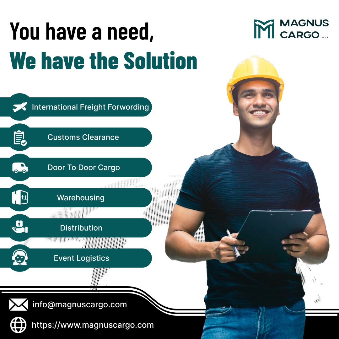 magnuscargo's tweet photo. 🚢✈️ Magnus Cargo is here to streamline your supply chain and elevate your business to new heights.
🌐https://t.co/3bHPrfzyqM

#MagnusCargo #GlobalLogistics #LogisticsMasters #GlobalLogistics #SupplychainSolutions #worldwidedelivery #connectingbusinesses #Import #Export https://t.co/QQ9QEDJsmh