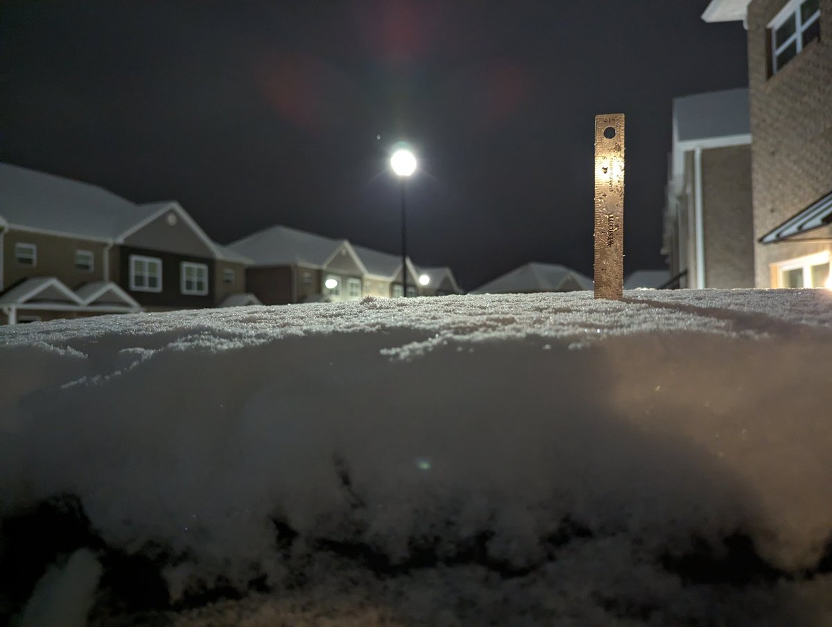 NathanCox18's tweet photo. @NWSLouisville I didn't have a board to put out before the snow, but I measured the top of my car and my wife's car about 0630. Comes to right about 1 inch.  Elizabethtown, KY. https://t.co/HOBJpVhQUJ