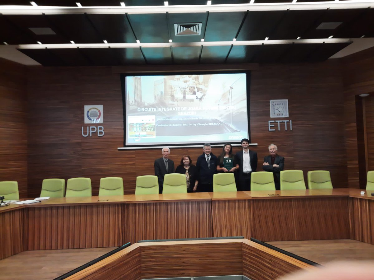 #SDETTI_UPB Congratulations to Anca Mihaela DRĂGAN for successfully defending her PhD thesis on "Integrated Circuits with Low Power for Sensors" sdetti.upb.ro/AncaMihaelaDR%…. PhD supervisor Prof. Gheorghe BREZEANU <a href="/upb1818/">Universitatea POLITEHNICA din București</a>.