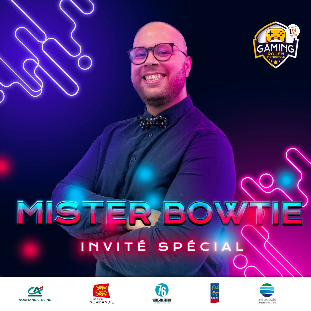 ⭐ INVITÉ SPÉCIAL ⭐

<a href="/Mister__BowTie/">Mister Bowtie</a> mettra le feu à la #GamingRouen2024 avec des défis en tous genres 🔥

Oserez-vous affronter la roue de l'infortune ? 😈 De nombreux lots sont à gagner ! 🎁

👉 Billetterie et DERNIÈRES inscriptions aux tournois sur gamingrouen.fr