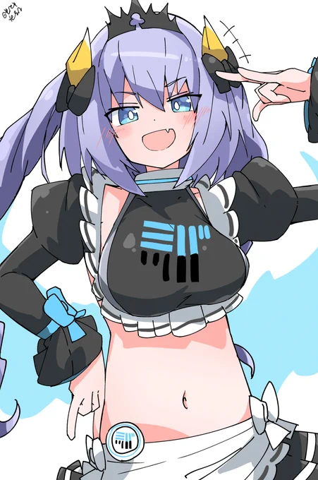他のキャラは大体デフォの制服のまんま遊んでるけど、ミツバちゃんだけはなんかデビュー服が異様にしっくり来るからおヘソ出しててもらってる( 'ω') #麻雀ファイトガール #MFG 