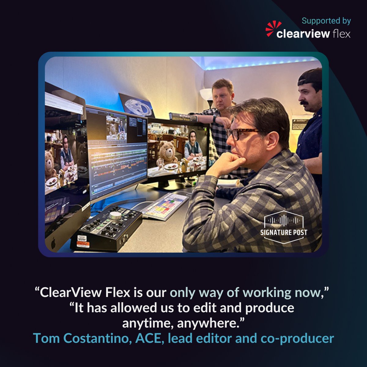 For Seth McFarlane and Tom Costantino, ACE - ClearView Flex Is Pure Logic for TED' #remotecollaboration #TED #clearviewflex #SethMacFarlane #VFX #editing @SethMacFarlane @TomCostantino Read Read more ➡️ow.ly/sUlt50QqUCi