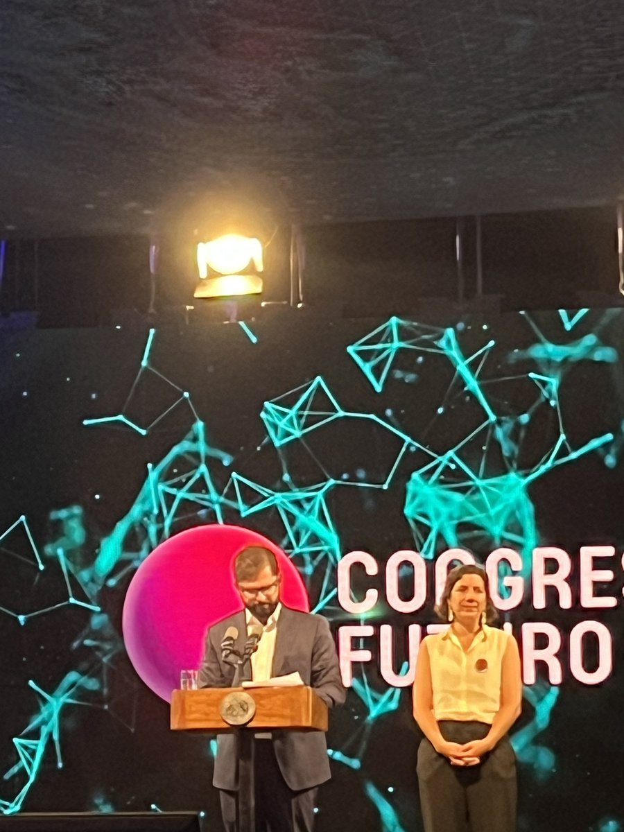 At “Congreso Futuro” in Santiago Chile listening to the president of Chile.