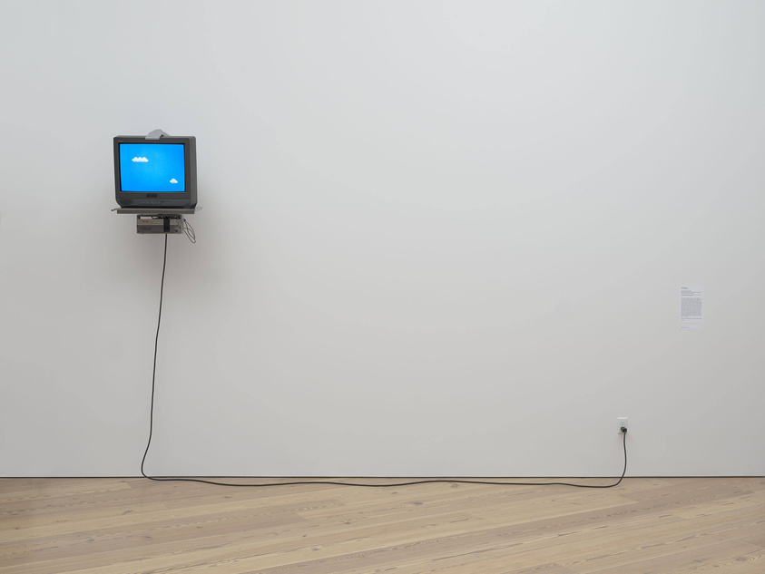 Cory Arcangel, Super Mario Clouds, 2002. Perma collection <a href="/whitneymuseum/">Whitney Museum</a> the artist "hacked a cartridge of Super Mario Brothers... By tweaking the game’s code, [he] erased all of the sound and visual elements except the iconic scrolling clouds." An all-time favorite artwork.