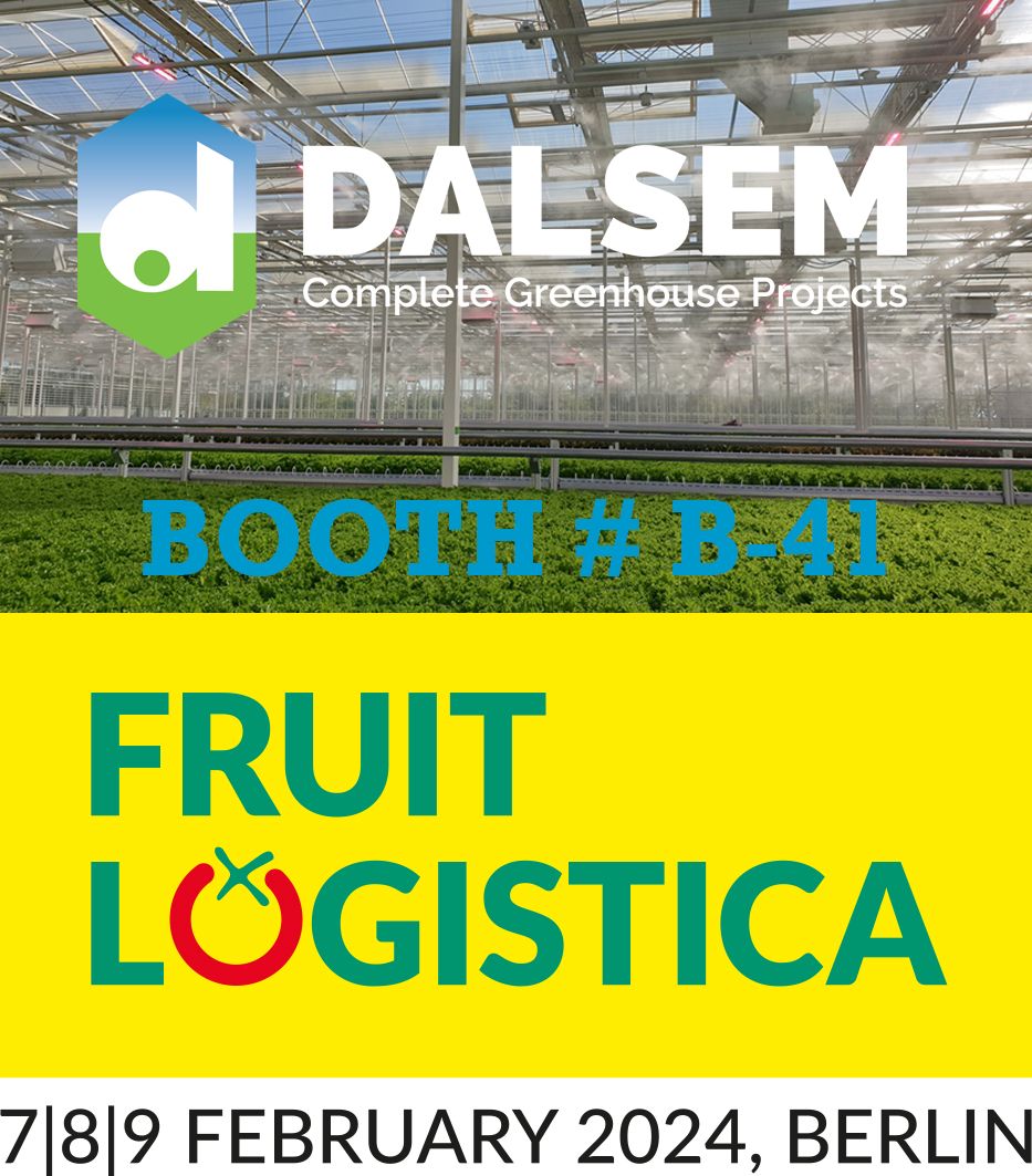 Join us at FRUIT LOGISTICA 7|8|9 February in Berlin! DALSEM booth B-41 and meet with our Dalsem experts for fruitful businesstalks. We invite you to explore our advanced Dalsem X-AIR Semi-Closed Greenhouse and elevate your greenhouse experience! #Dalsem #Complete #Greenhouse