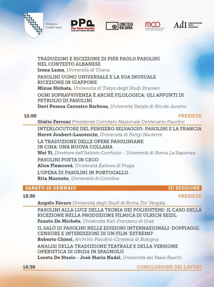 PPPasolini100's tweet photo. Un altro importantissimo convegno si terrà a Roma il prossimo 19 e 20 gennaio,  presso la Fondazione Camillo Caetani. 
“Un’opera tradotta e da tradurre. Pasolini nelle lingue del mondo” è ideato e curato dai professori @maura_locantore e #angelofavaro https://t.co/5EWxoEg68a