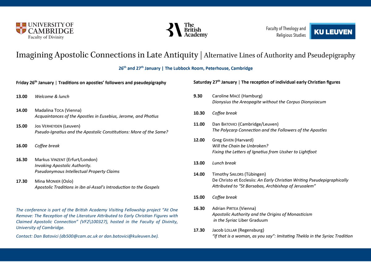 If you happen to be in Cambridge later this month, this will be going on. If you'd like to attend, do get in touch!

With papers from <a href="/MadalinaToca/">Madalina Toca</a>, <a href="/MinasMonier/">Mina Monier</a>, <a href="/GregGiven/">Greg Given</a>, @TBSailors, <a href="/AdrianPirtea/">Adrian C. Pirtea</a>, and others.