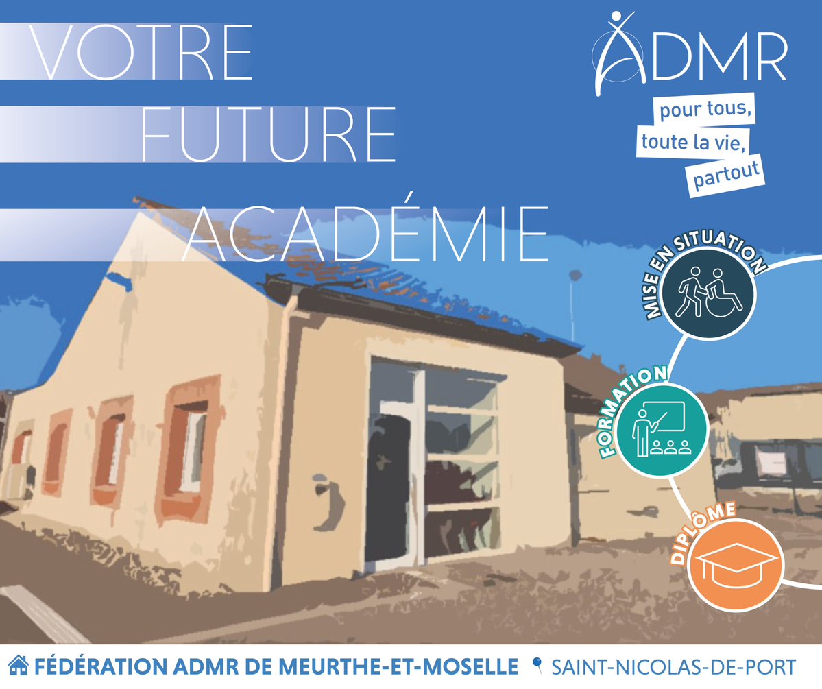 📣𝐍𝐎𝐔𝐕𝐄𝐋𝐋𝐄 𝐀𝐍𝐍𝐄́𝐄, 𝐍𝐎𝐔𝐕𝐄𝐀𝐔 𝐏𝐑𝐎𝐉𝐄𝐓 !

2024, le réseau ADMR de Meurthe-et-Moselle lancera un concept innovant : 𝐥’𝐀𝐜𝐚𝐝𝐞́𝐦𝐢𝐞 𝐀𝐃𝐌𝐑🎓

🎯𝙾𝚋𝚓𝚎𝚌𝚝𝚒𝚏 : 𝐮𝐧𝐞 𝐟𝐨𝐫𝐦𝐚𝐭𝐢𝐨𝐧, 𝐮𝐧 𝐦𝐞́𝐭𝐢𝐞𝐫, 𝐮𝐧 𝐚𝐯𝐞𝐧𝐢𝐫.

𝙱𝚒𝚎𝚗𝚝𝚘̂𝚝⏳