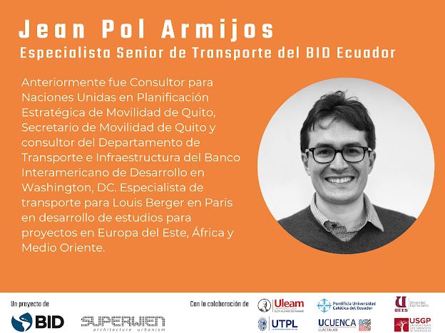 armijosleray's tweet photo. Inicia 17 de enero. Clases magistrales: diseño participativo espacio público. Organiza @el_BID y #SuperwienUrbanism.
Exploraremos importancia de espacio público en movilidad y perspectivas clave de diseño urbano y planificación integral de ciudades. @rolandkrebs @A_Borthagaray https://t.co/EJhq6zDsd9